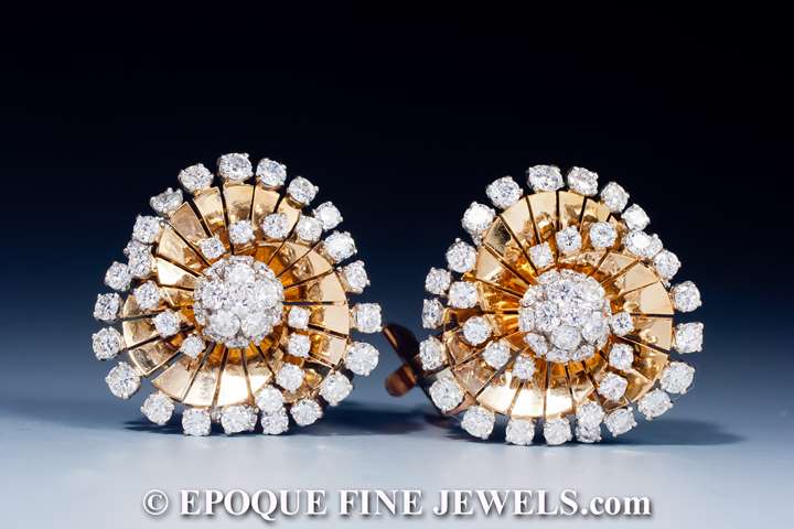 A gorgeous pair of diamond tourbillon earrings
